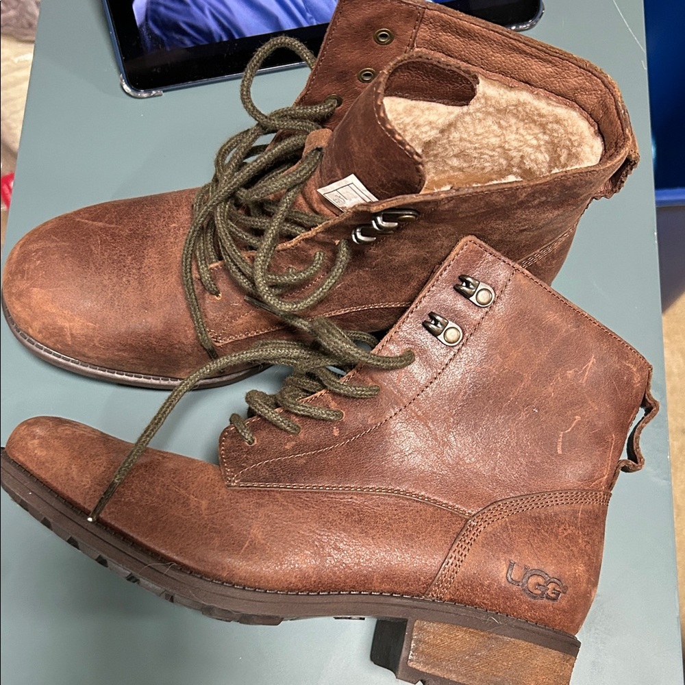 UGG Denhali Brown Leather Boots